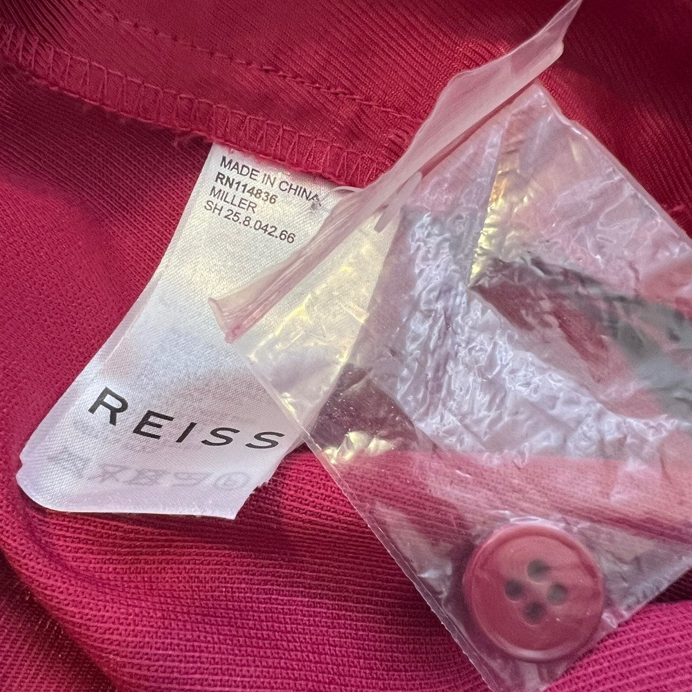 Reiss | Miller Wool Blend Pink Raspberry Pants Size 8 Career Office Professional - Picture 5 of 8